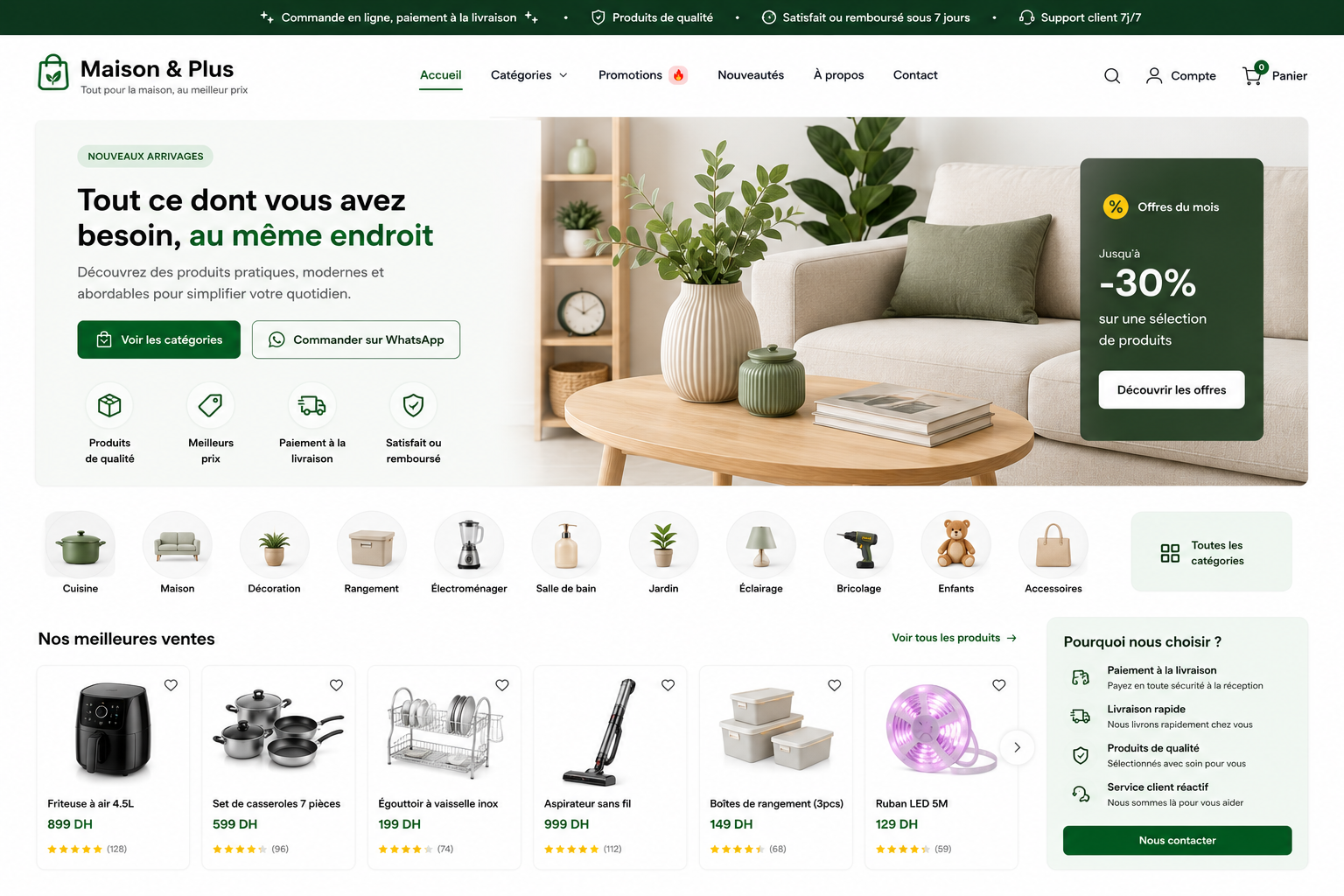 Capture reelle d'une boutique e-commerce premium